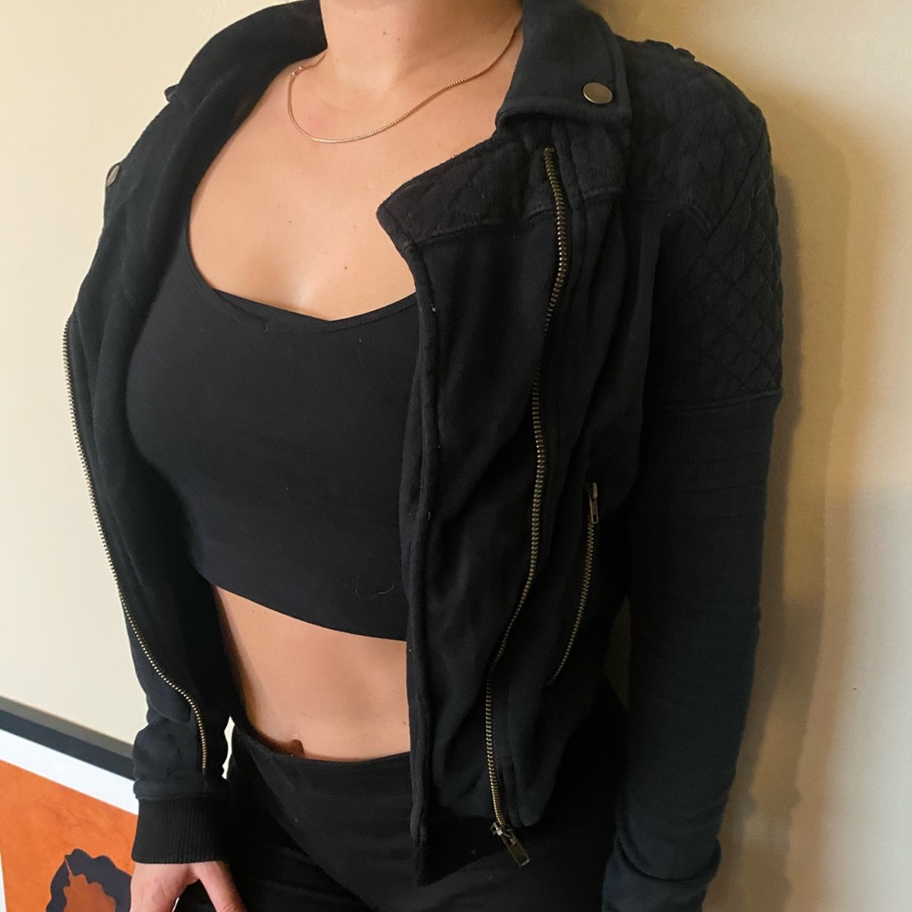 black/gold zipper jacket